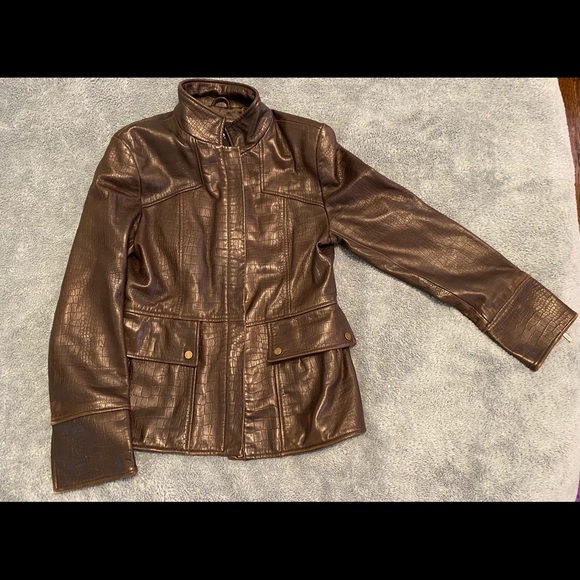 100% Brown leather jacket - Picture 3 of 9